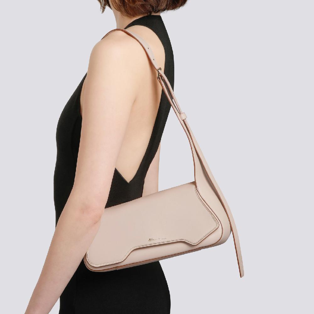 Santoni Borsa ThePluto in pelle beige Nuova