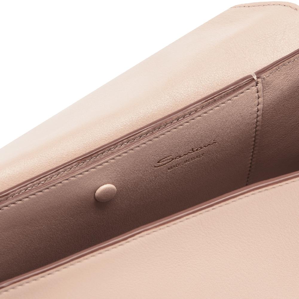 Santoni Borsa ThePluto in pelle beige Nuova