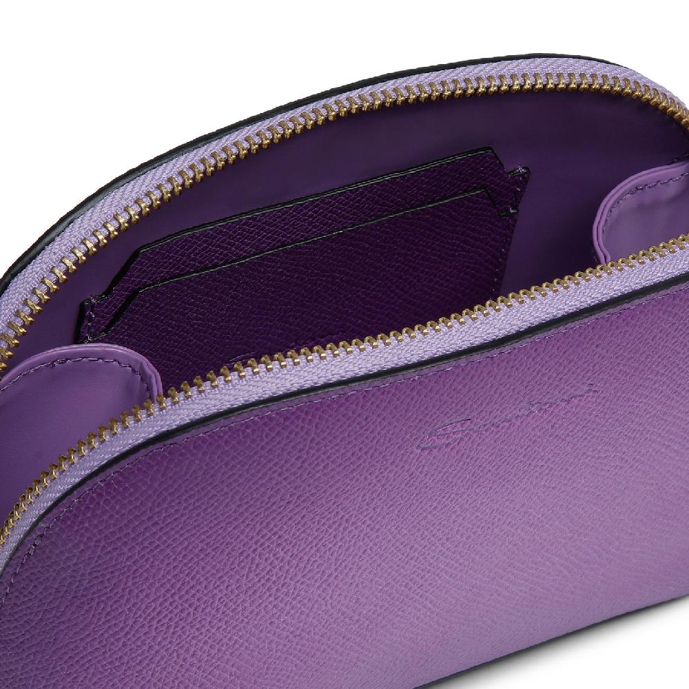 Santoni Pouch in Saffiano viola Italia