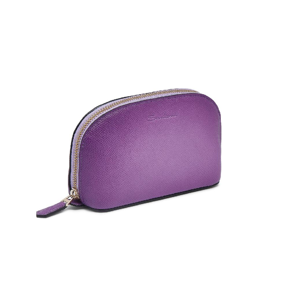 Santoni Pouch in Saffiano viola Italia