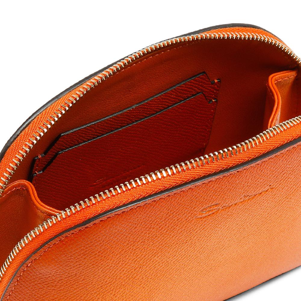 Santoni Pouch in Saffiano arancione 2025