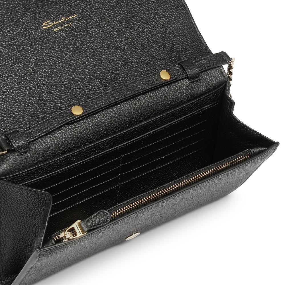 Santoni Borsa a tracolla in pelle nera Qualità