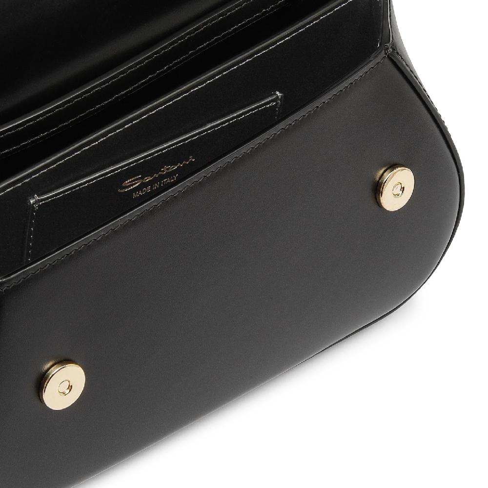 Santoni Borsa ThePluto a tracolla in pelle nera Promozione