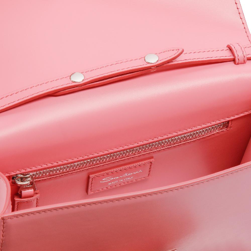 Santoni Borsa a tracolla in pelle rosa Convenienza