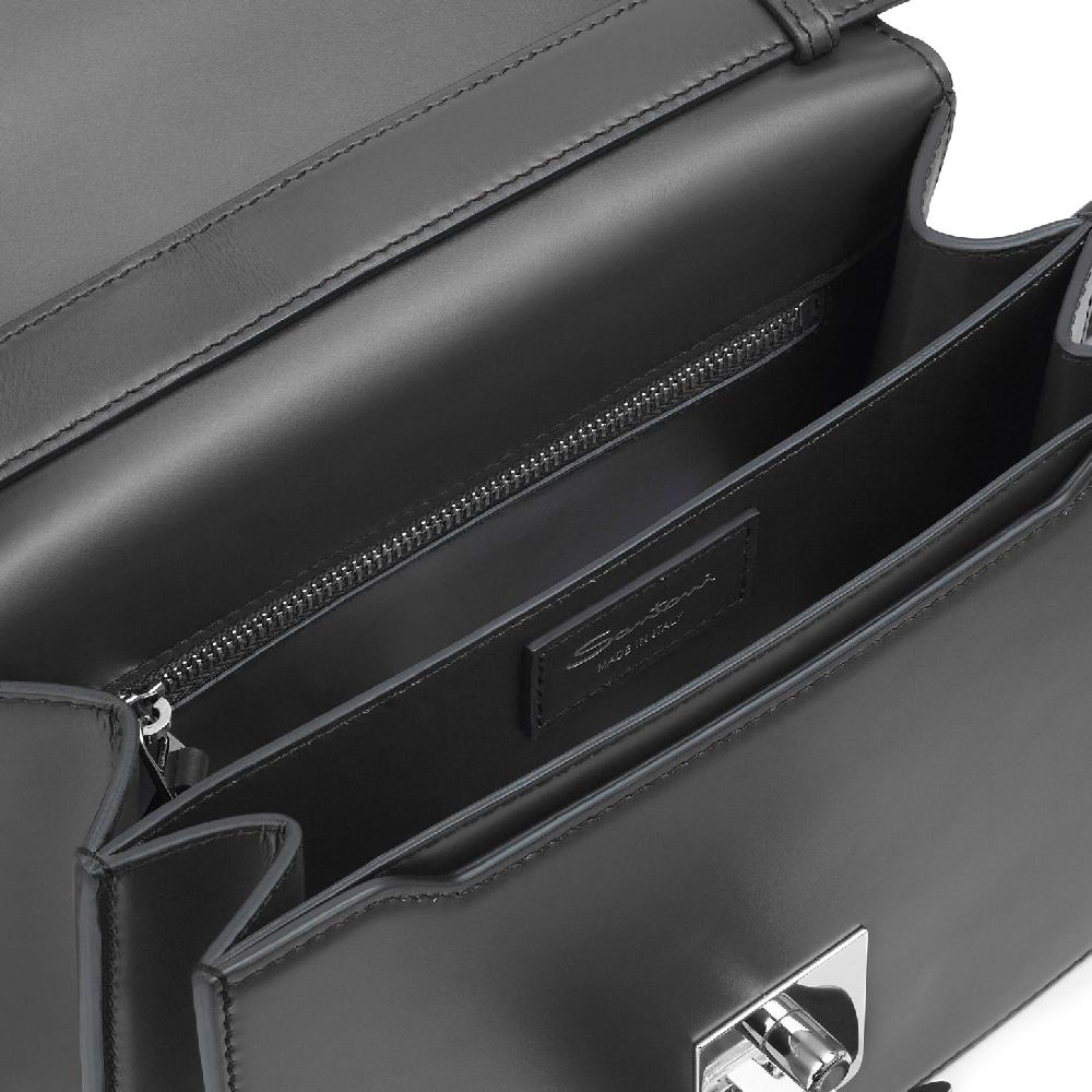 Santoni Borsa a tracolla in pelle nera Novità