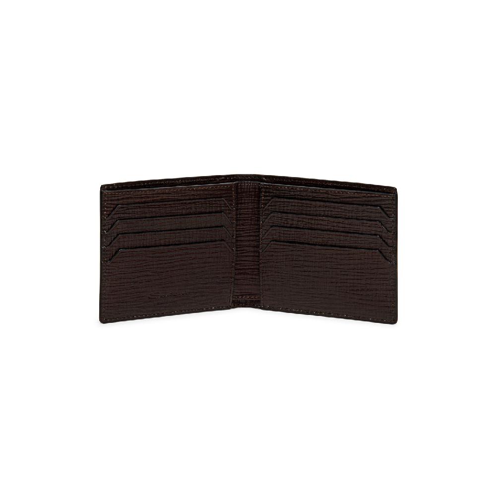 Santoni Portafoglio in pelle stampata marrone Sconto