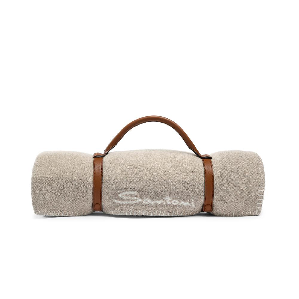 Santoni Coperta in cashmere beige In Vendita