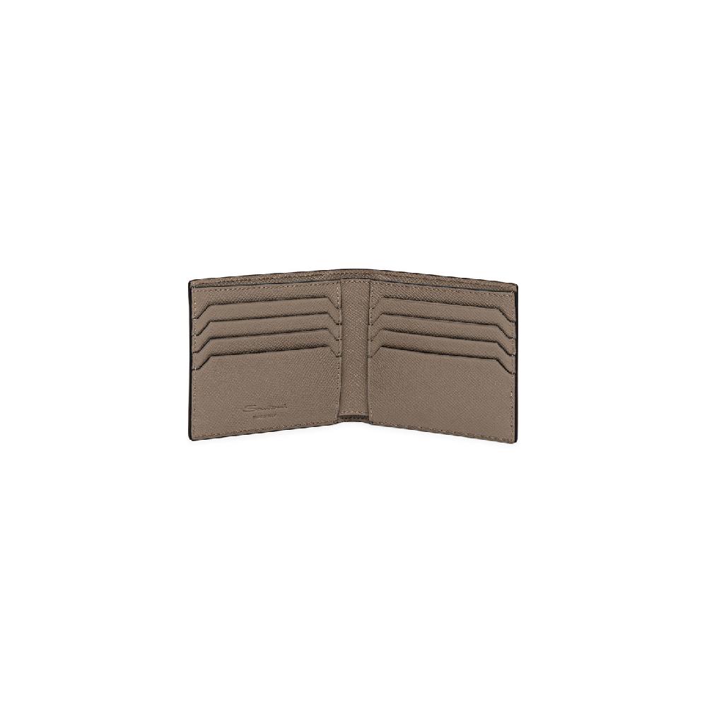 Santoni Portafoglio in saffiano beige Negozio