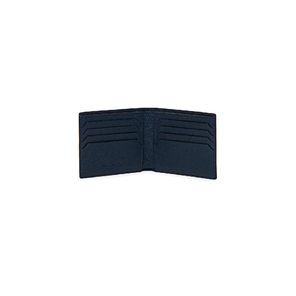 Santoni Portafoglio in saffiano blu Nuova