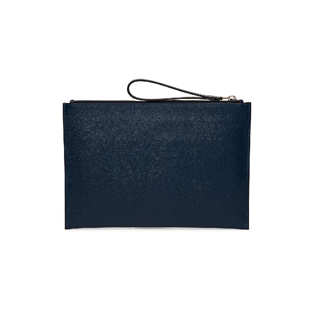 Santoni Pouch in saffiano blu Moda
