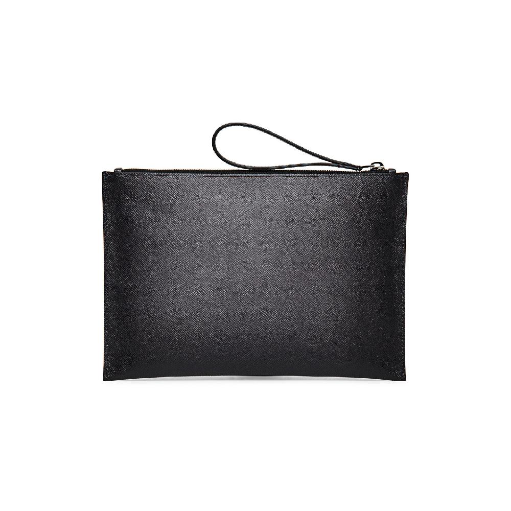 Santoni Pouch in saffiano grigio Italy
