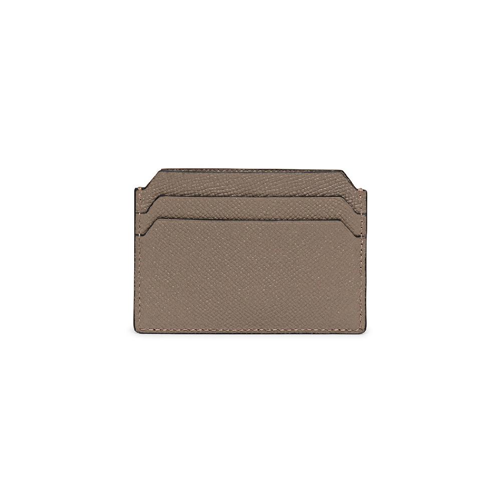Santoni Porta carte di credito in saffiano beige Spedizione Gratuita