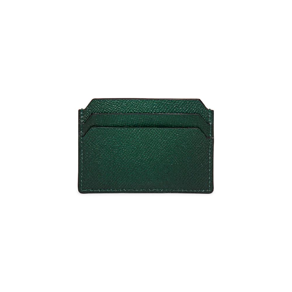 Santoni Porta carte di credito in saffiano verde Soddisfazione Garantita