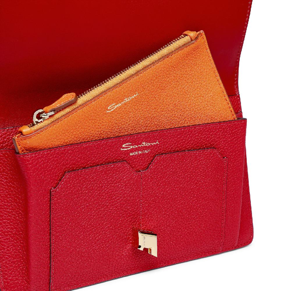 Santoni Porta documenti in pelle rossa Promozione Limitata
