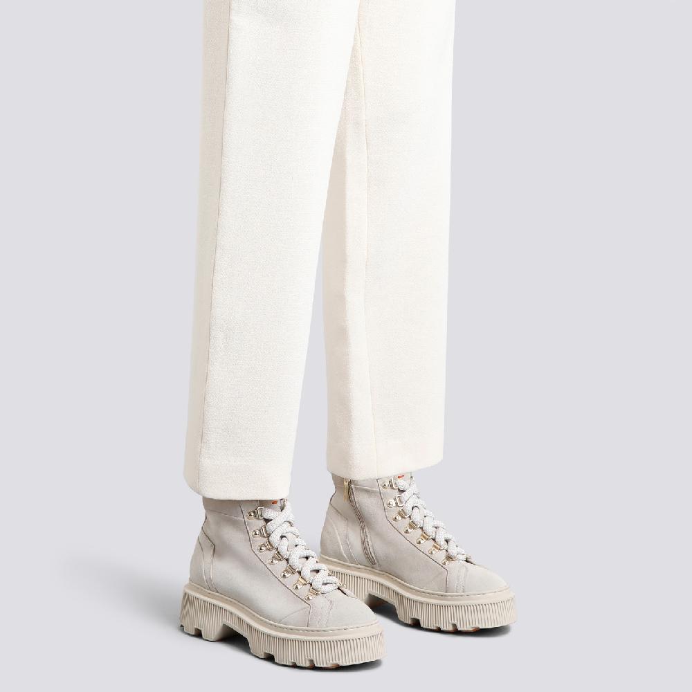 Santoni Scarponcino da montagna da donna in suede beige Affare Del Giorno