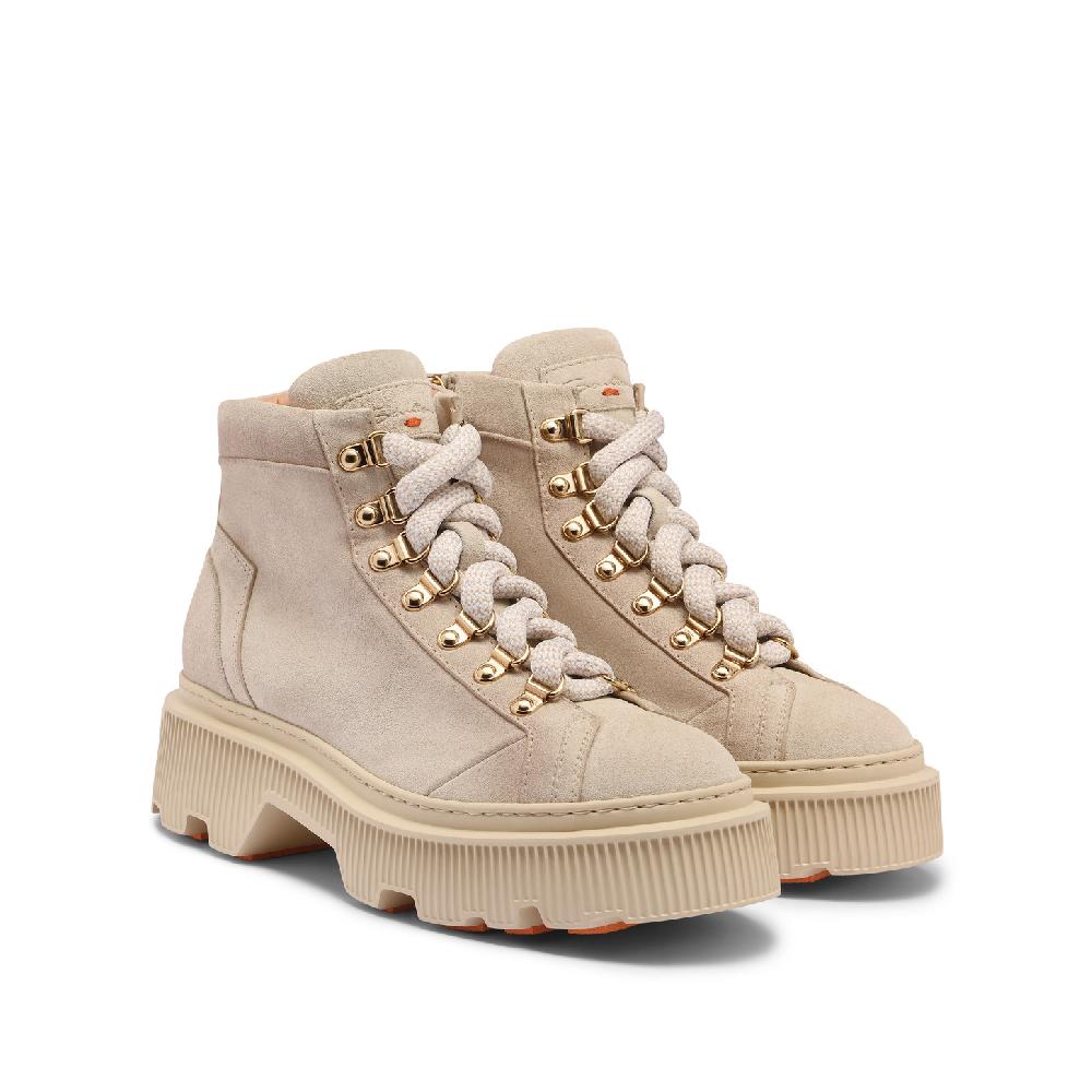Santoni Scarponcino da montagna da donna in suede beige Affare Del Giorno
