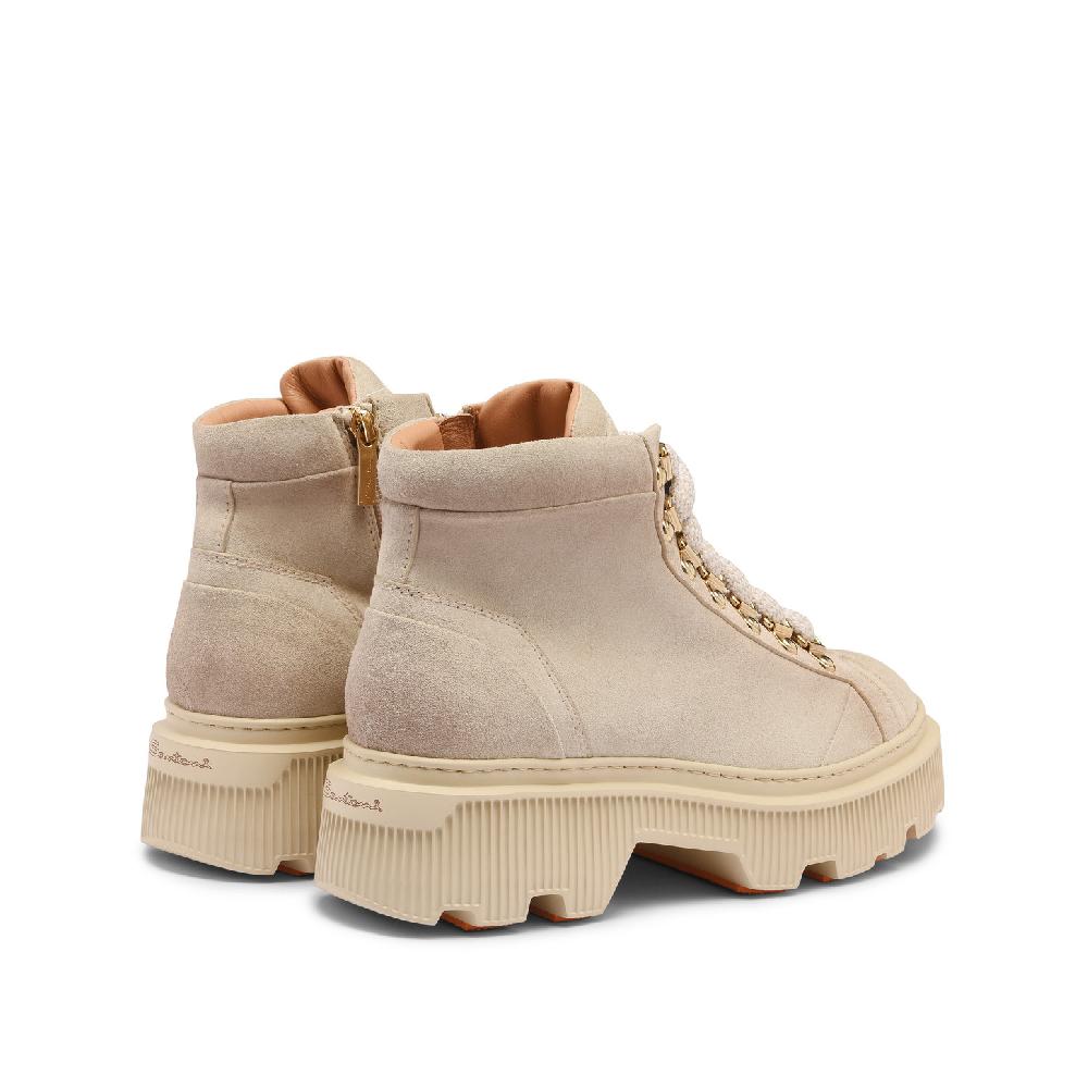 Santoni Scarponcino da montagna da donna in suede beige Affare Del Giorno