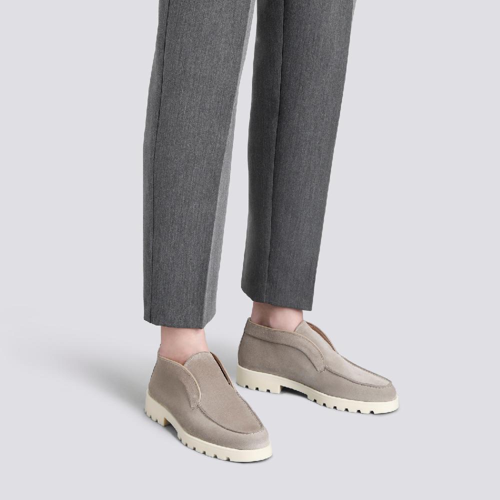 Santoni Stivaletto desert da donna in suede tortora Sconto