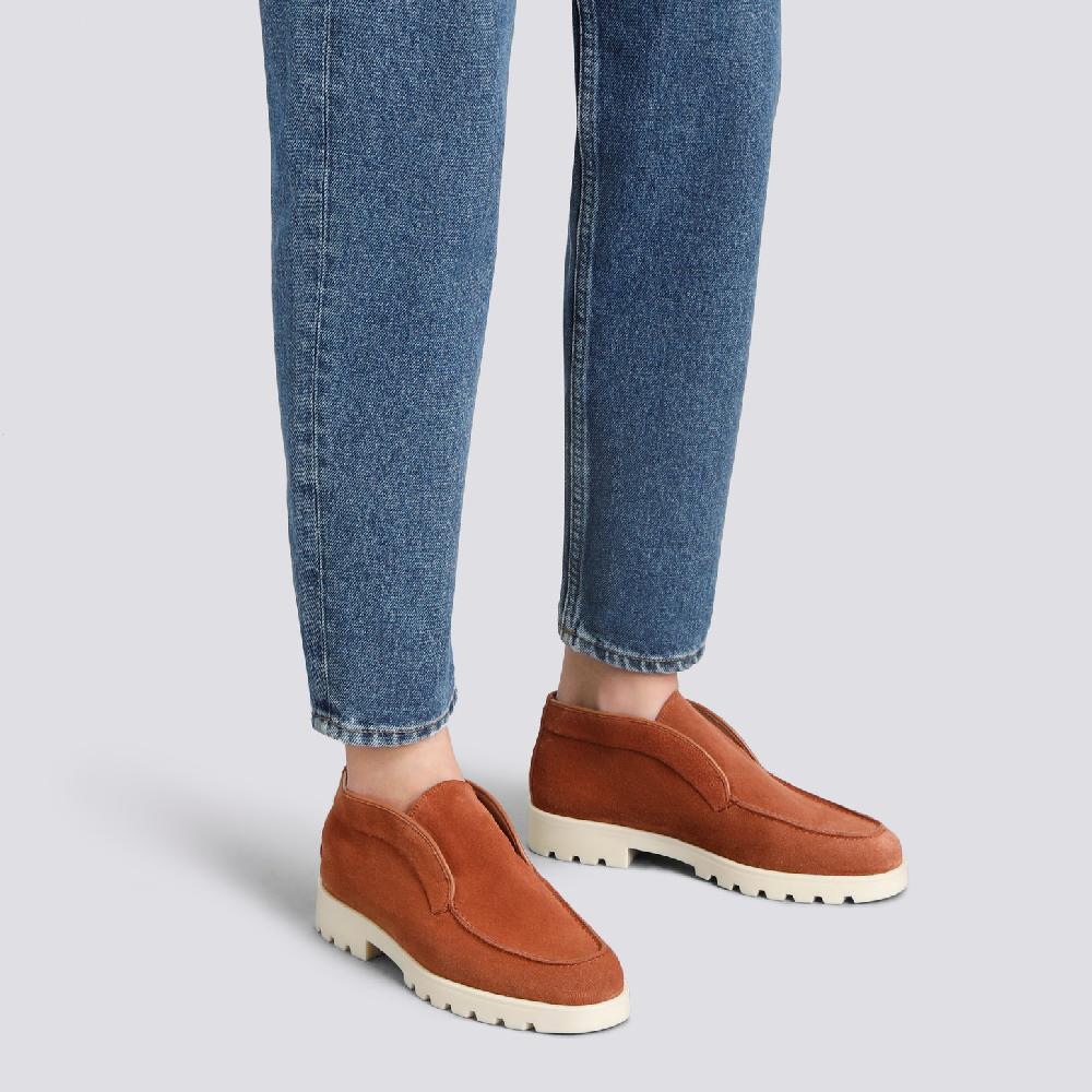 Santoni Stivaletto desert da donna in suede arancione Offerta