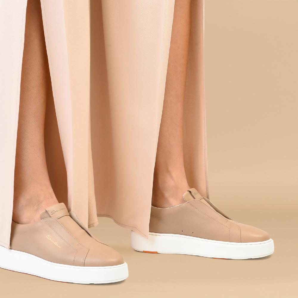 Santoni Sneaker slip-on da donna in pelle rosa Economico