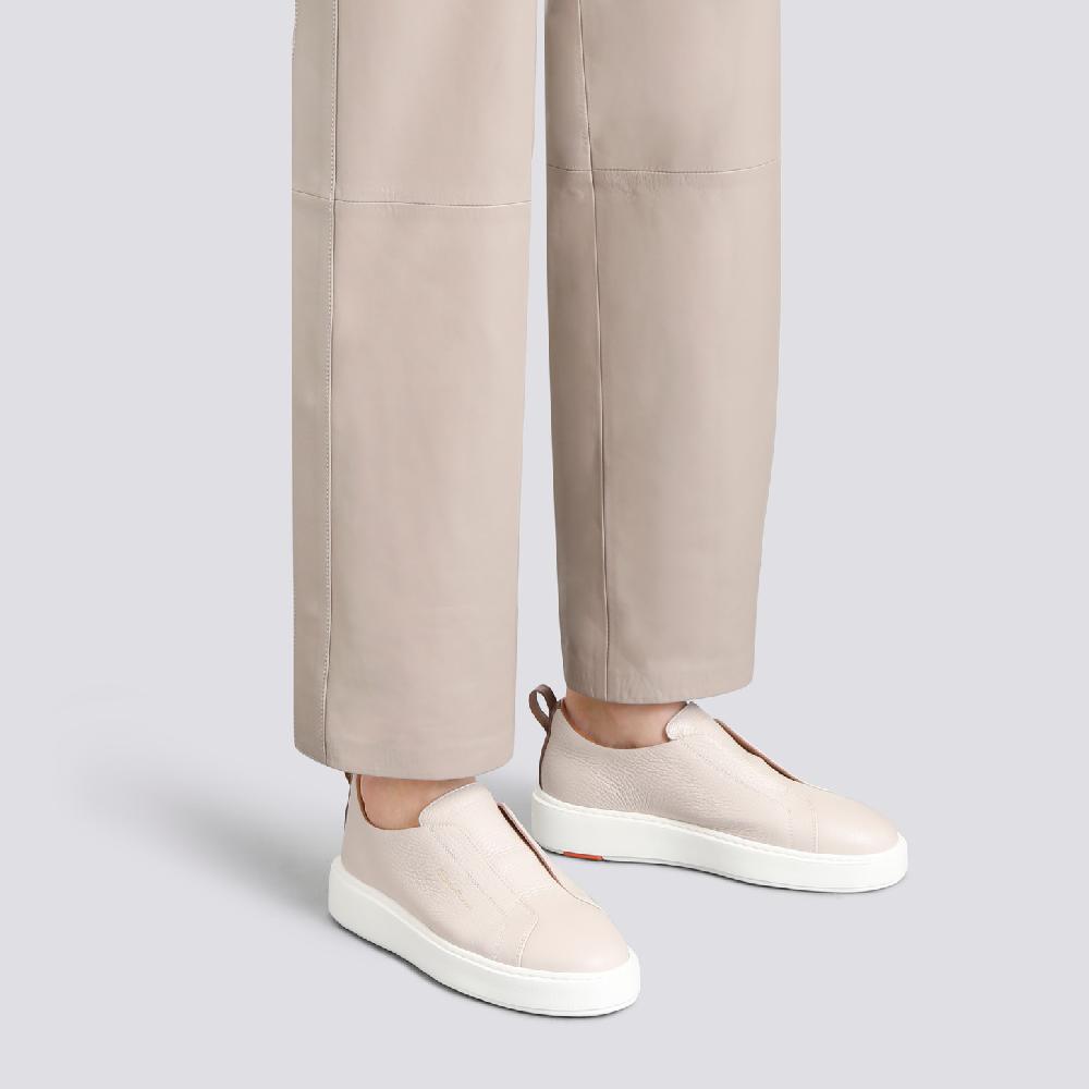 Santoni Sneaker slip-on da donna in pelle bottalata nude Online