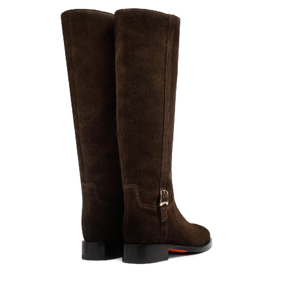 Santoni Stivale da donna in suede testa di moro Offerte