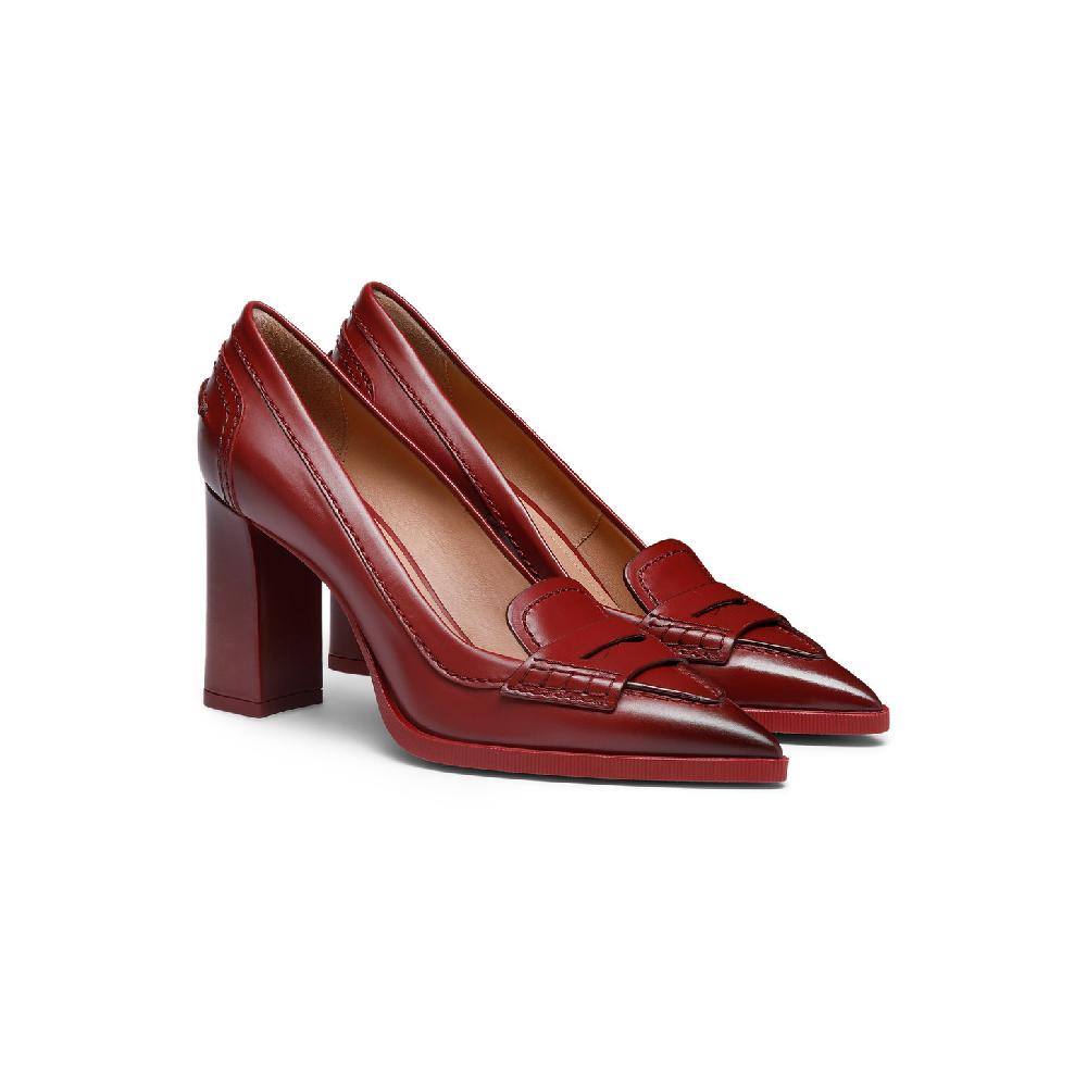 Santoni Décolletés tacco alto da donna in pelle rossa Vendita Calda