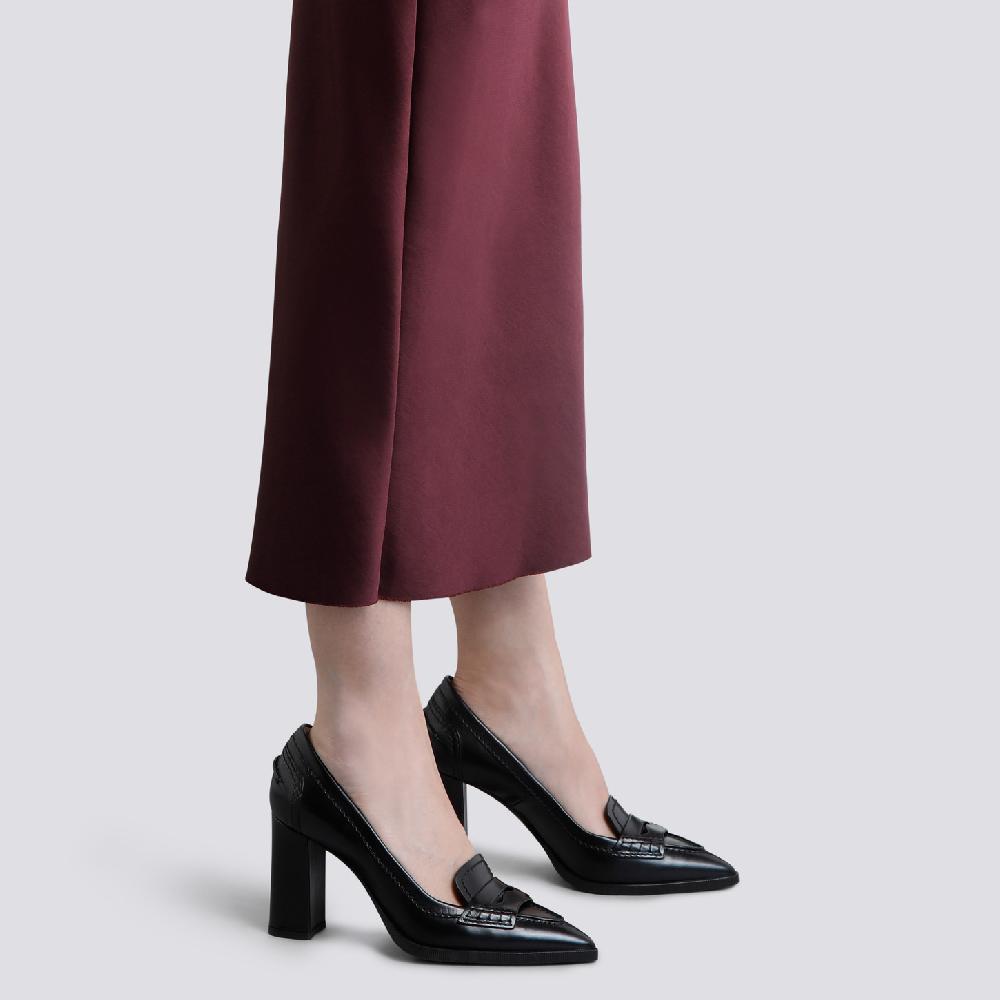 Santoni Décolletés tacco alto da donna in pelle nera Vendita Economica