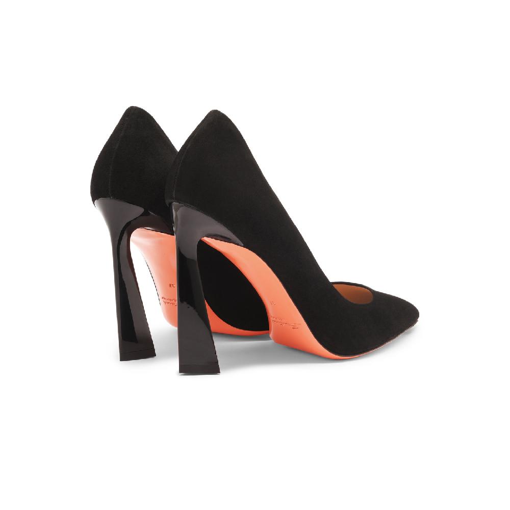 Santoni Décolletés tacco alto da donna in suede nero Saldi Di Fabbrica