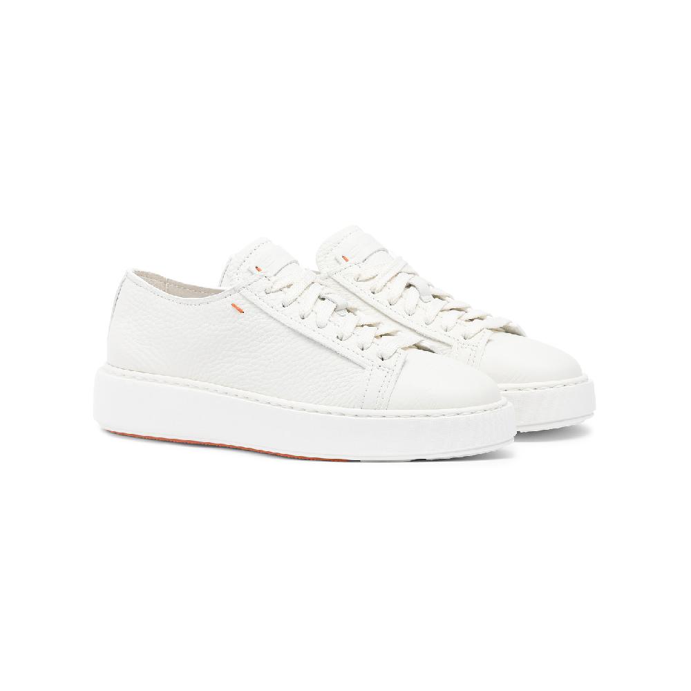 Santoni Sneaker da donna in pelle bottalata bianca Negozio