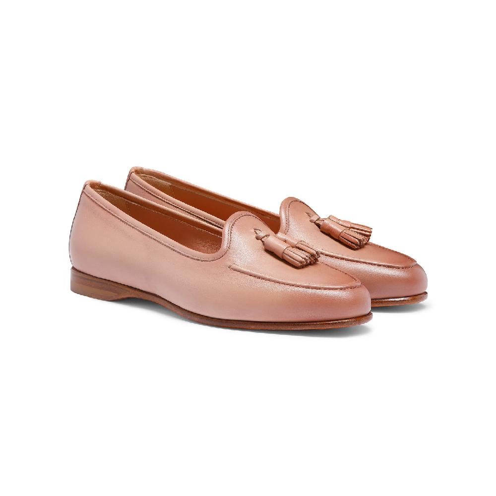Santoni Mocassino Andrea con nappe da donna in pelle rosa Moda
