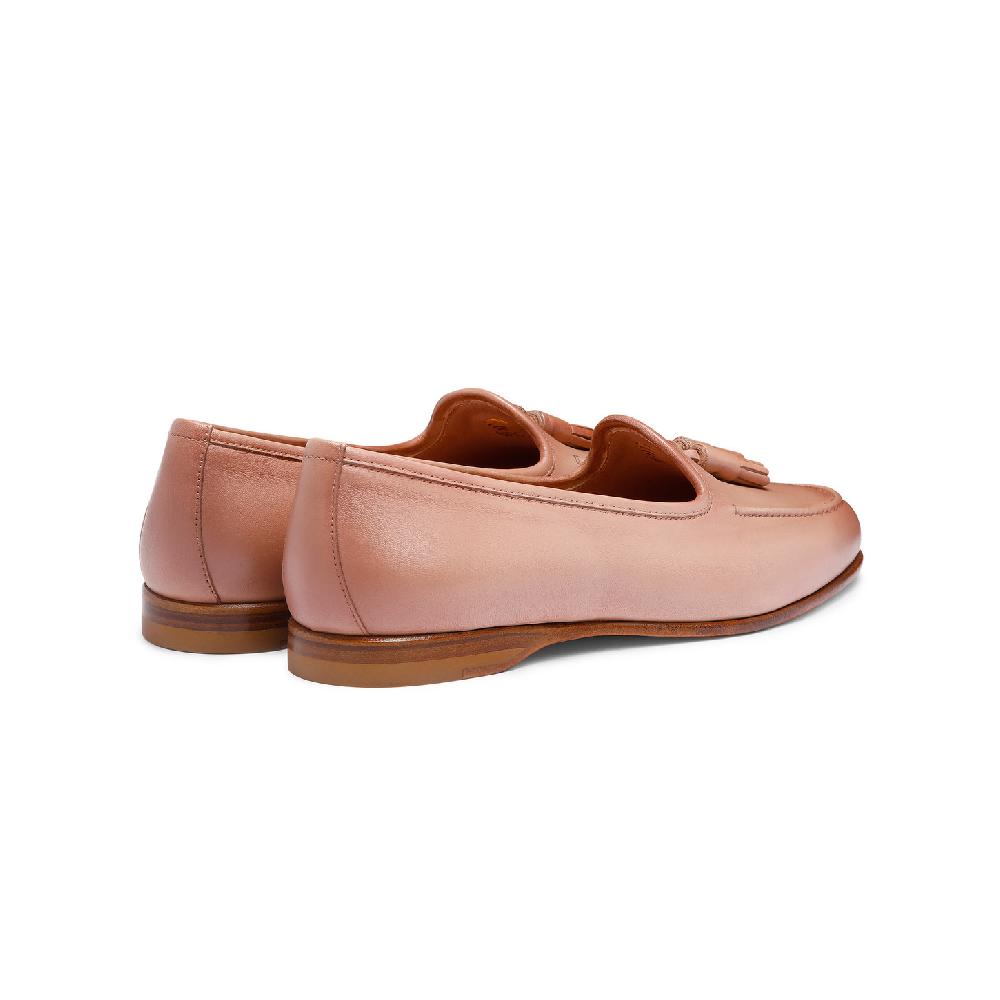 Santoni Mocassino Andrea con nappe da donna in pelle rosa Moda