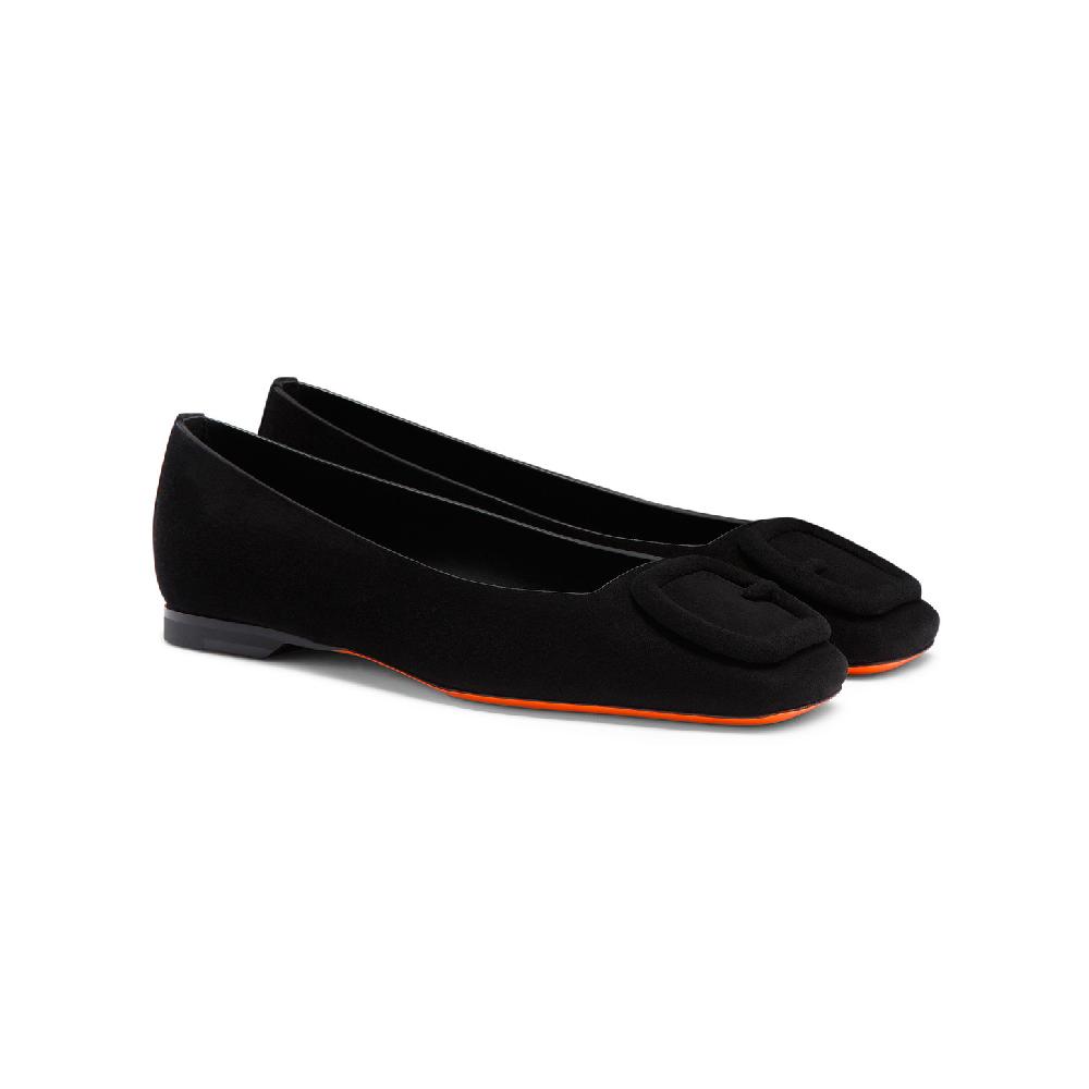 Santoni Ballerina da donna in suede nero Italia