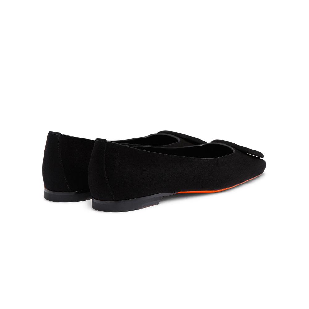 Santoni Ballerina da donna in suede nero Italia