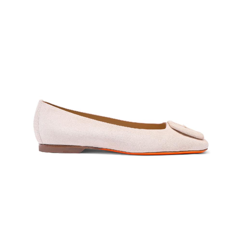 Santoni Ballerina da donna in suede rosa 2025
