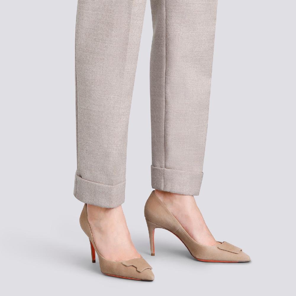 Santoni Décolletés tacco alto Santoni Sibille da donna in suede beige Vendita