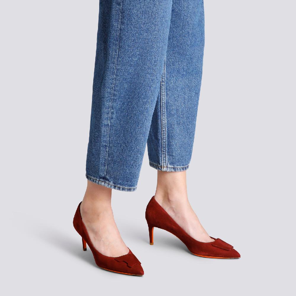 Santoni Décolletés tacco medio Santoni Sibille da donna in suede bordeaux Promozione