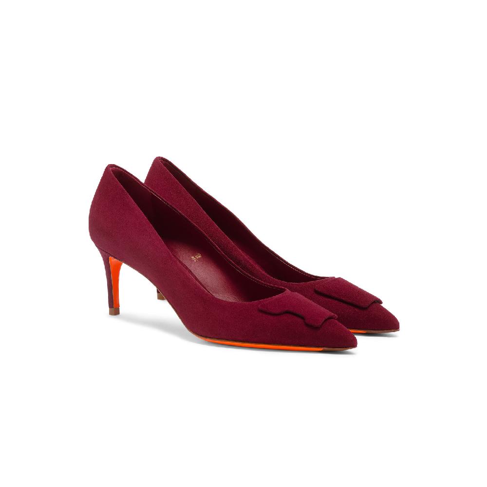 Santoni Décolletés tacco medio Santoni Sibille da donna in suede bordeaux Promozione