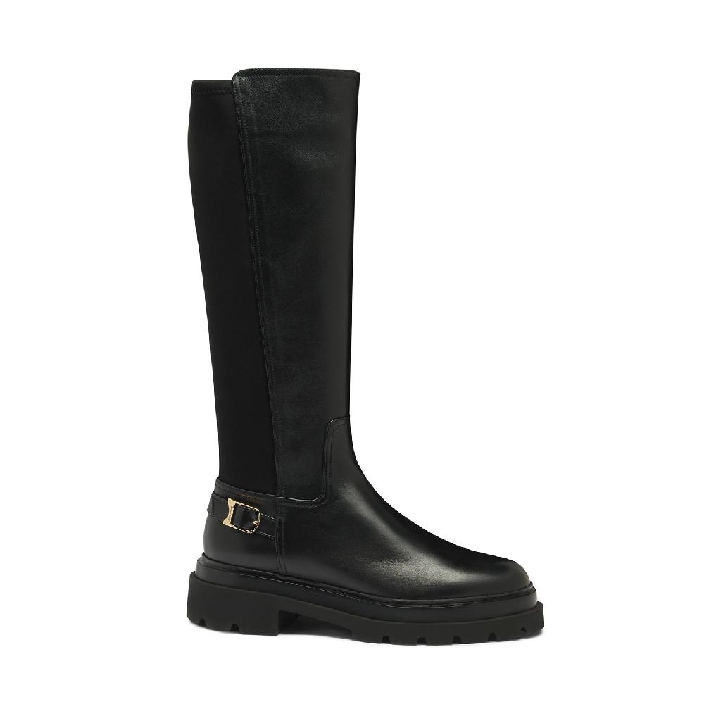 Santoni Stivale da donna in pelle nera Pezzi Unici