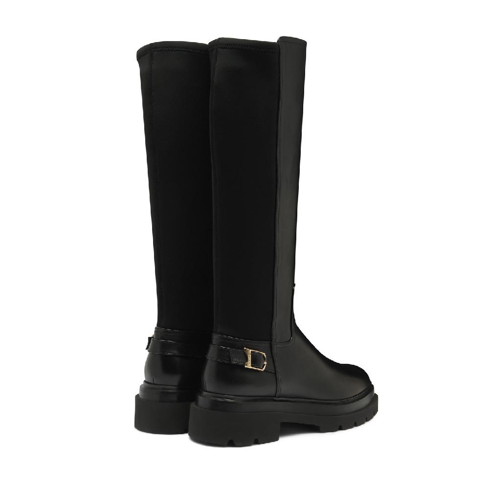 Santoni Stivale da donna in pelle nera Pezzi Unici