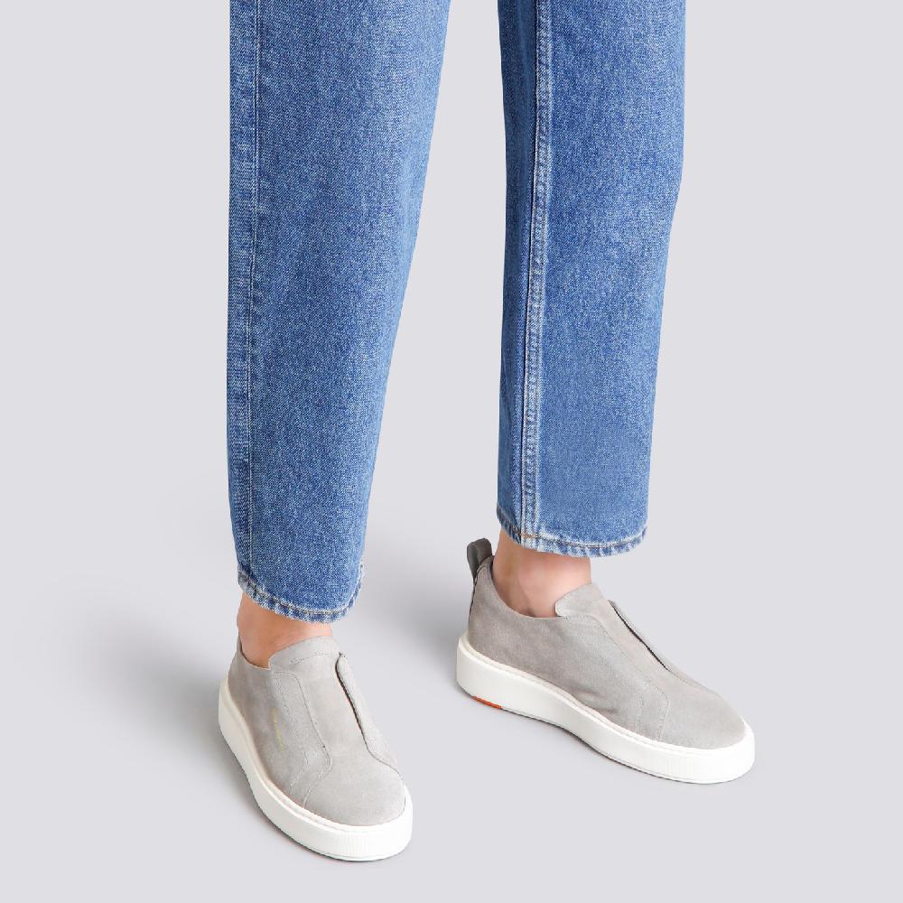Santoni Sneaker slip-on da donna in suede grigio Fino Al -60%
