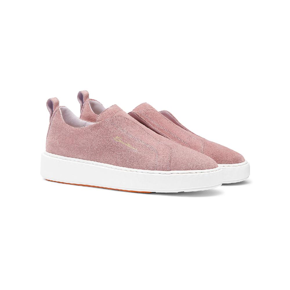 Santoni Sneaker slip-on da donna in suede rosa Shopping Online