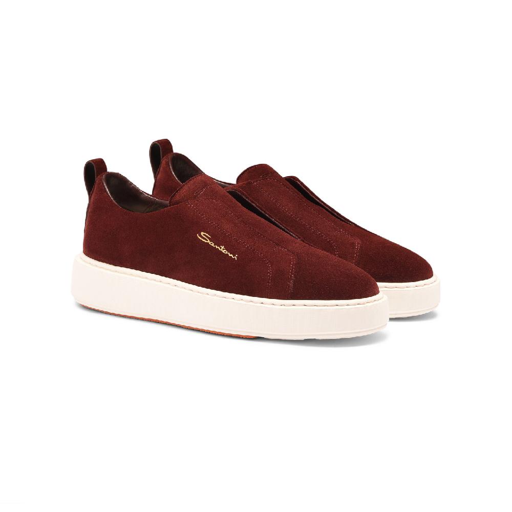 Santoni Sneaker slip-on da donna in suede bordeaux Affare Del Giorno