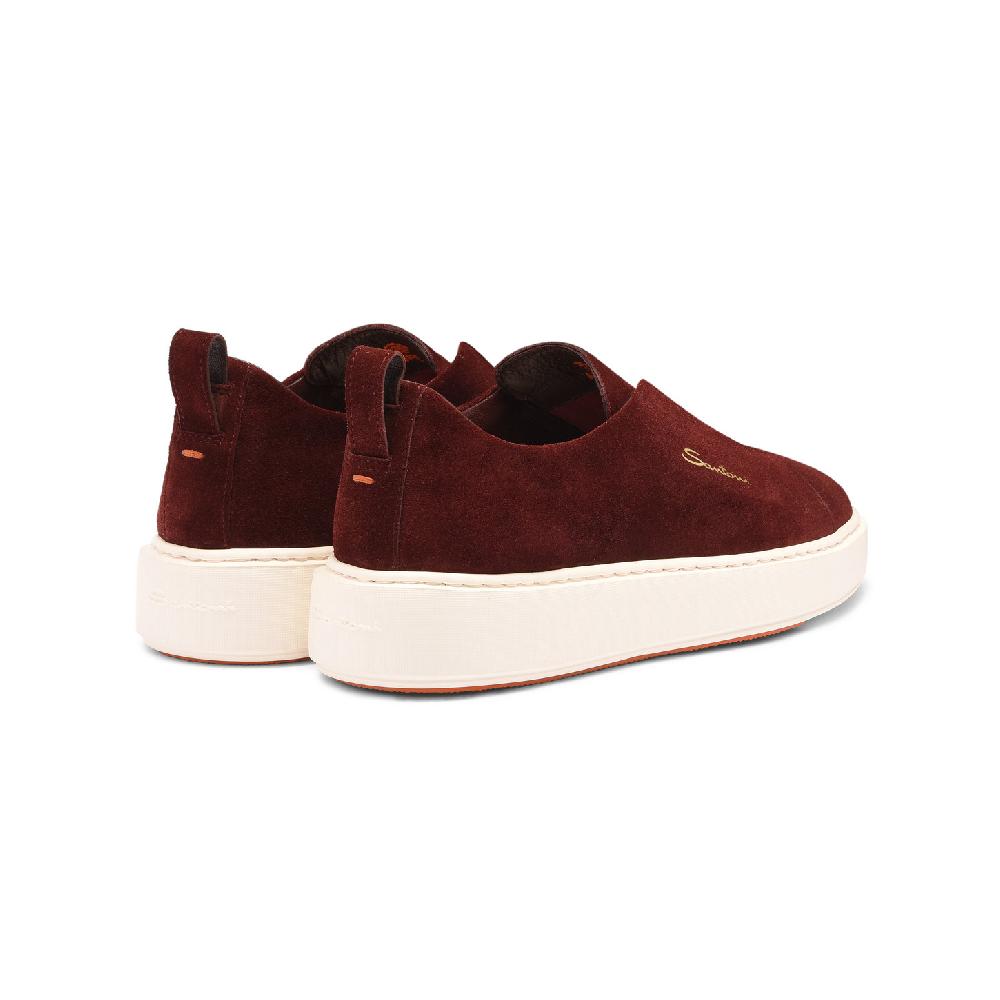 Santoni Sneaker slip-on da donna in suede bordeaux Affare Del Giorno