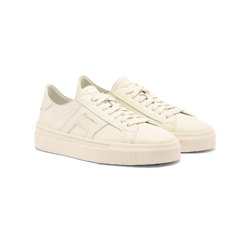 Santoni Double Buckle Sneaker da donna in pelle bottalata bianca Convenienza