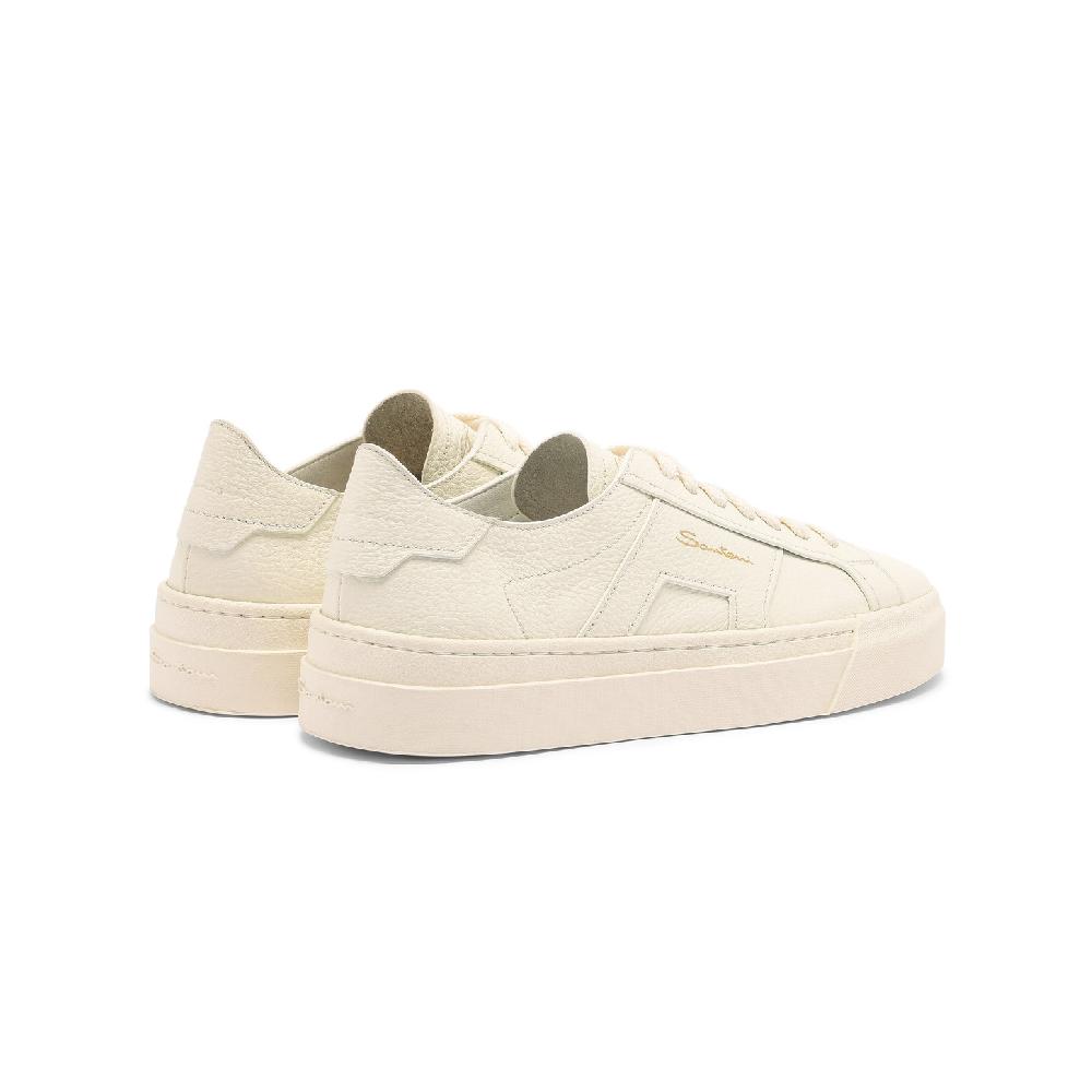 Santoni Double Buckle Sneaker da donna in pelle bottalata bianca Convenienza