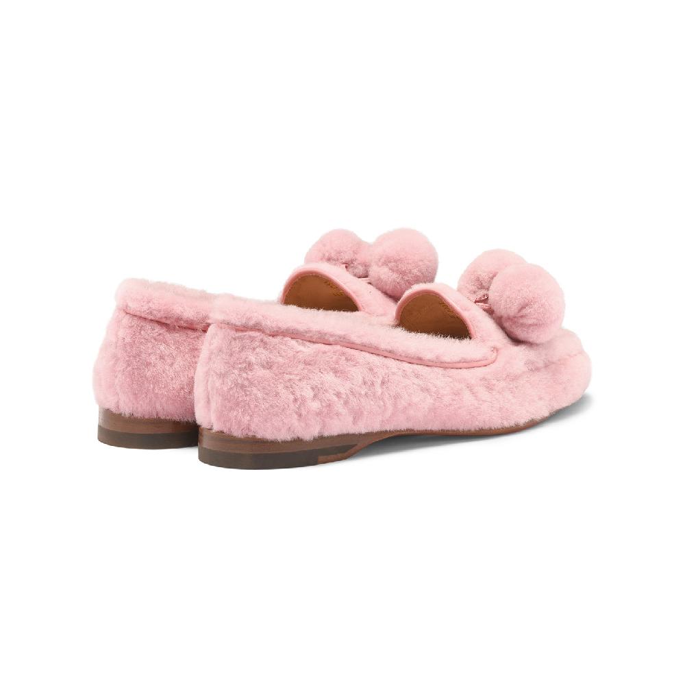 Santoni Mocassino Andrea da donna in pelliccia rosa Economico