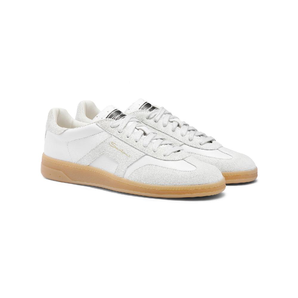 Santoni Sneaker DBS Oly da donna in pelle bottalata bianca Outlet