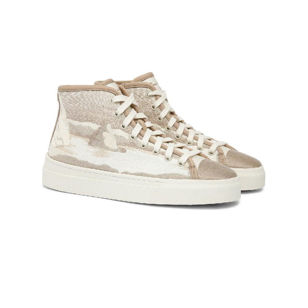 Santoni Sneaker da donna in tessuto beige Saldi
