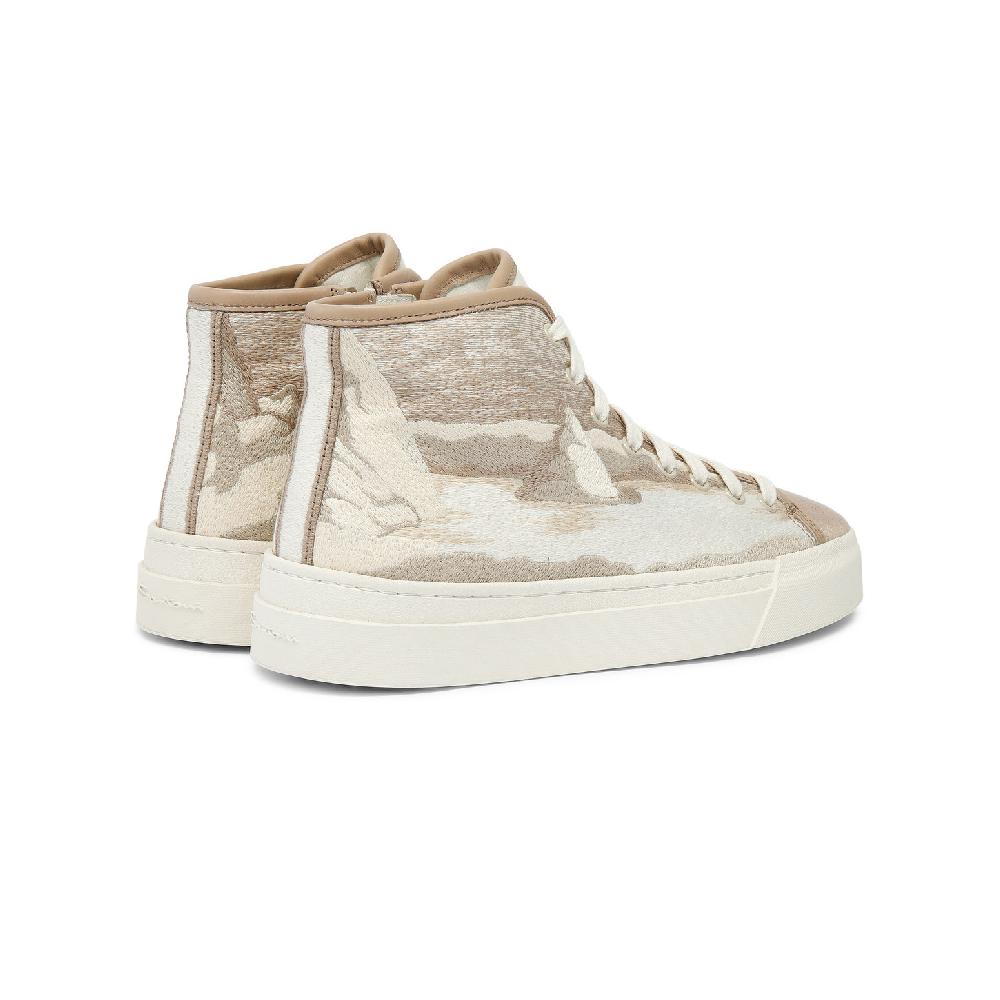 Santoni Sneaker da donna in tessuto beige Saldi